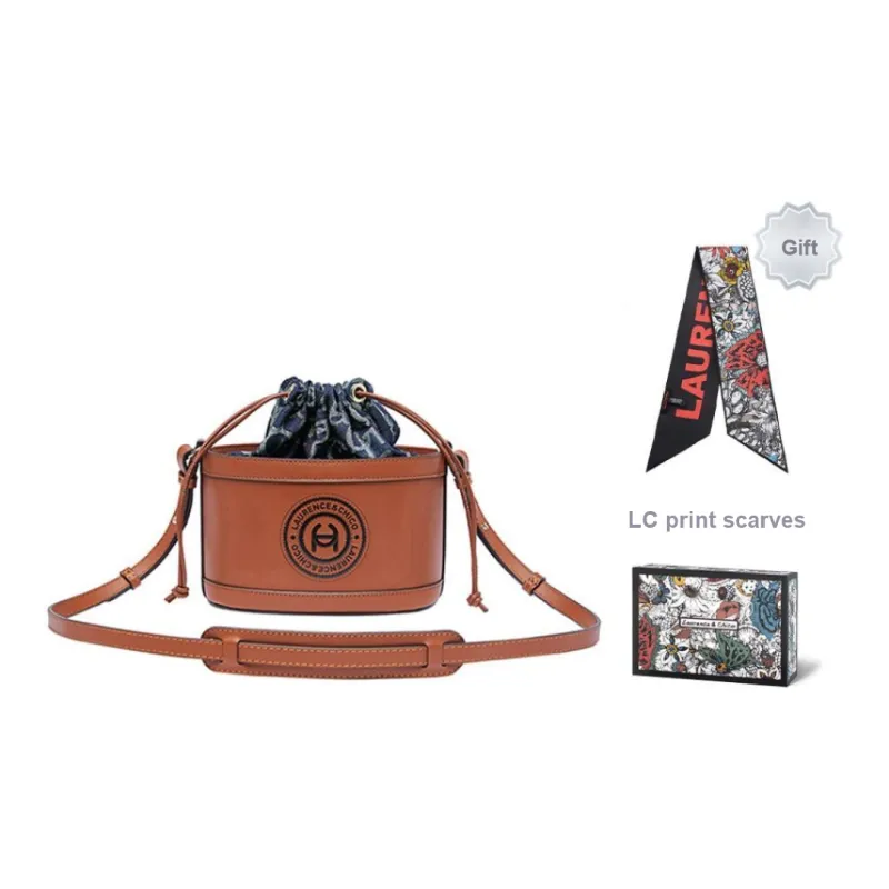 Laurence & Chico Cotton Bucket Bag Crossbody Bag Medium Size Women's Light Blue/navy-4