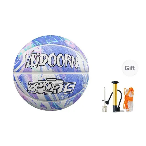 VEIDOORN PU Basketball White Purple Size 7 Ball Training Unisex