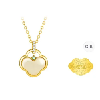 MAMADESHOUHU Hetian Jade Necklaces Pale Greenish White Jade Women's