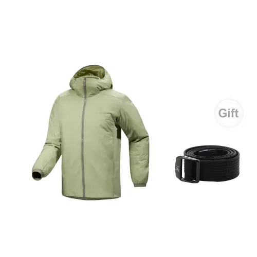 Arcteryx Atom Series Puffer Jackets Men Sage Green With Free Belt