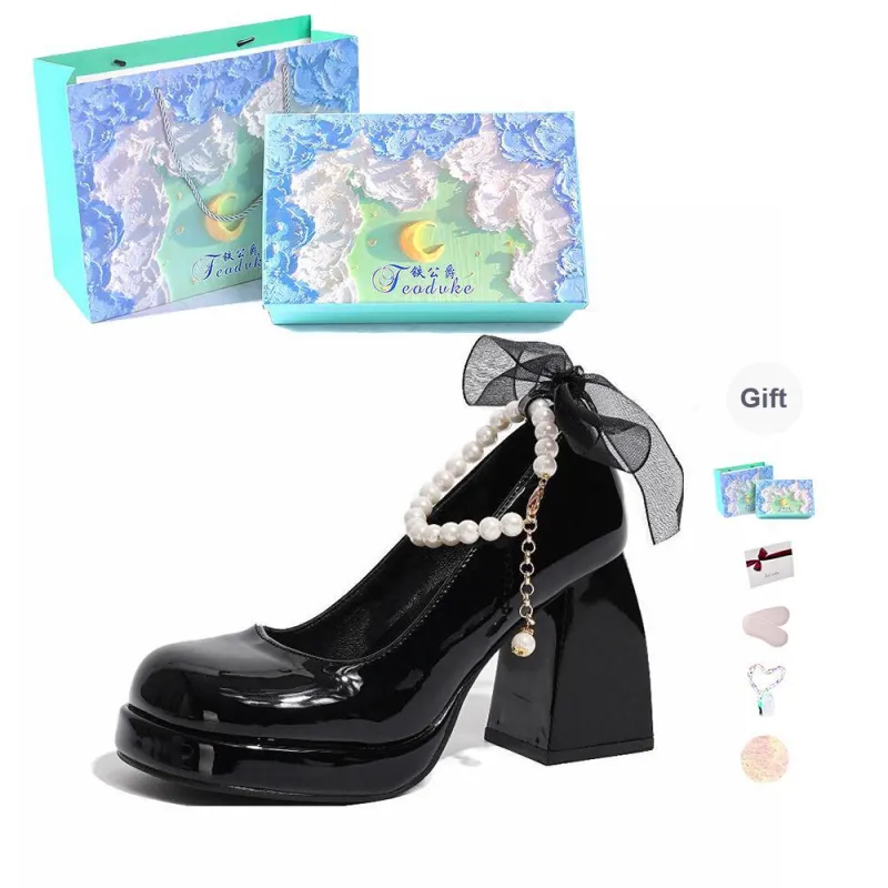 Feo Dvke Chunky Heel High Heels 8.5cm Women's Gift Box Set-12