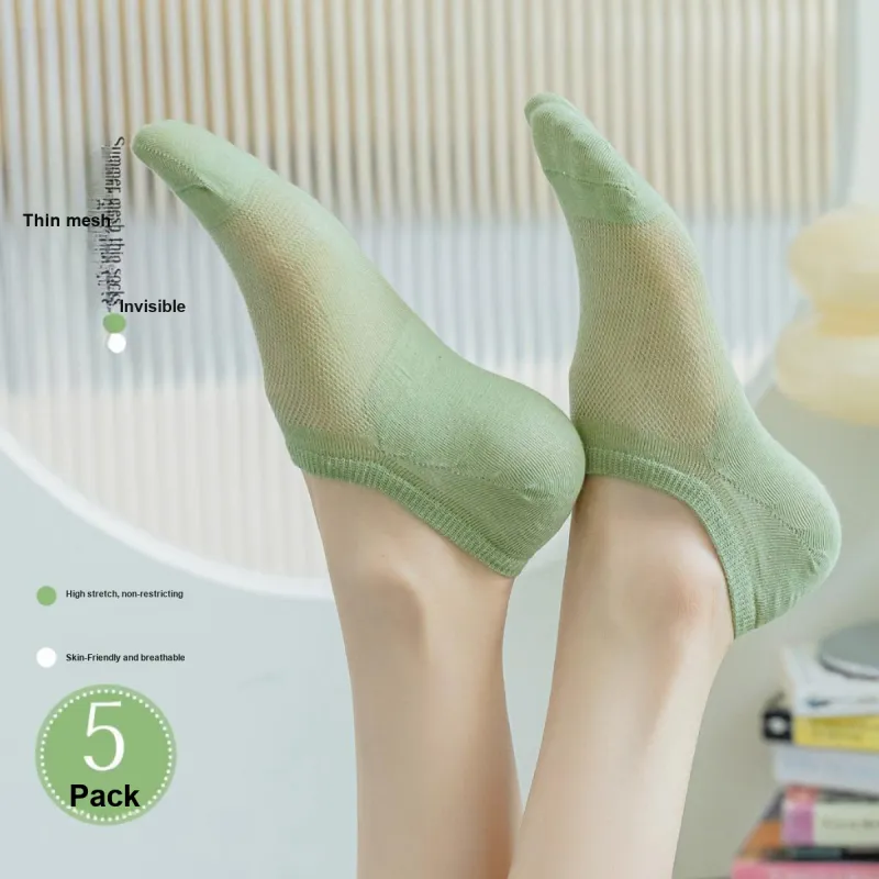 AUGUST No Show Socks Women's 5 Pack-4