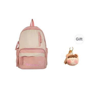 URBAN FOREST Nylon Backpack Unisex Pink/Violet/Khaki/Cyan/Lake Blue/Black