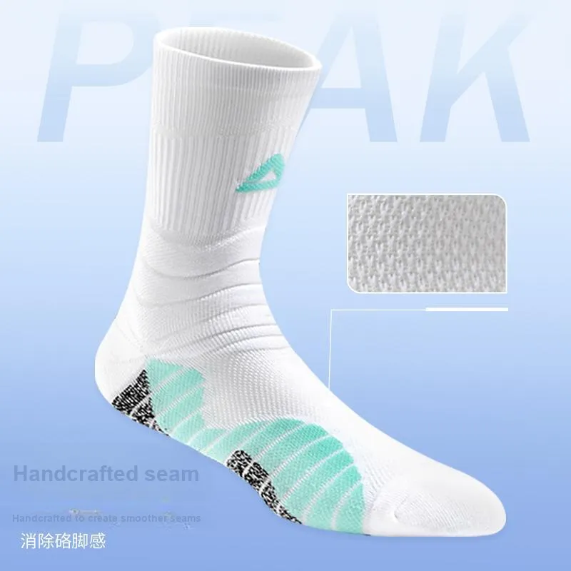 PEAK Basketball Socks Unisex 3 Pack White Blue-8