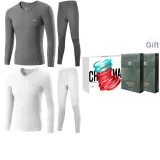 V-Neck 2 Set Underwear (Dark Gray+White) 100% cotton Antibacterial/Premium Gift Box Set