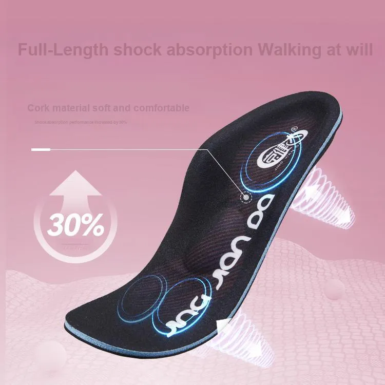 Jing Jianda Latex Spine Foam Cork EVA Insoles Unisex Black-3