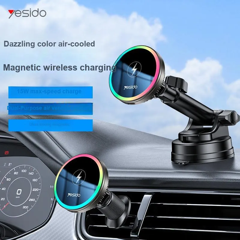 Yesido C315 Collection Suction Cup Type With Wireless Charging Function Magnetic Phone Stand-3