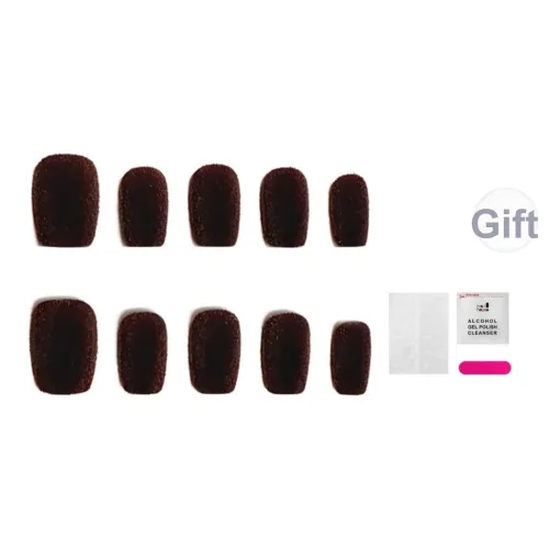 JIABITU Флоковый Коричневый Съемный False Nail Короткий LADDER Однотонный Телесный Велюр