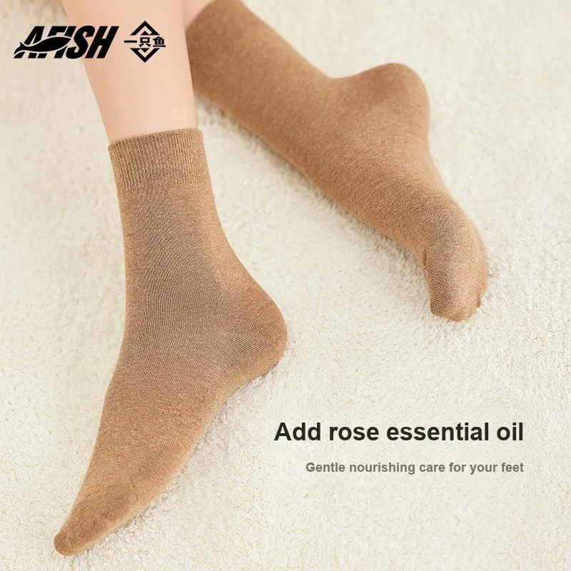 AFISH Mid Calf Socks Women's Shopping Bag 5 Pack-2