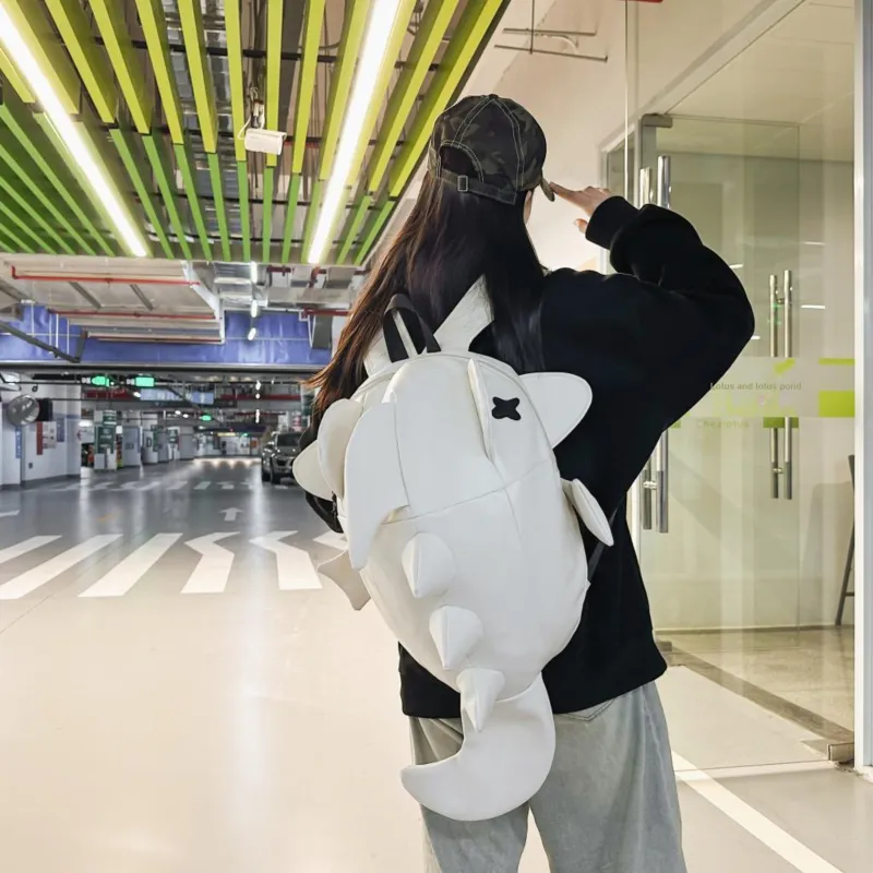 URBAN FOREST PU Backpack Unisex Black/White-9