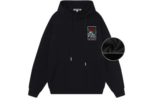 FAIRWHALE Pullover Off The Shoulder Hood Sweatshirt Unisex