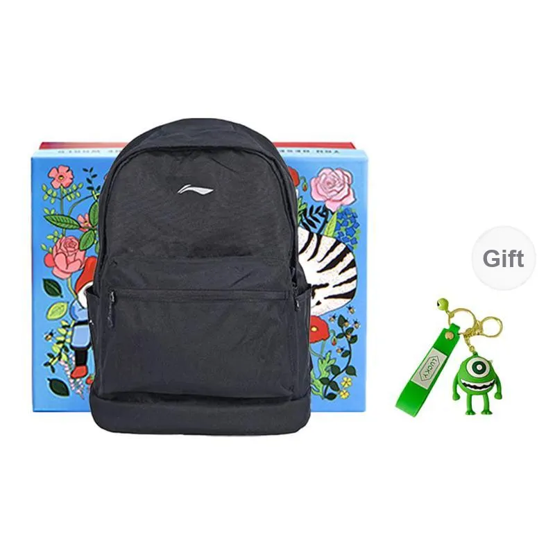 LiNing Sports Life Collection Polyester Backpack Regular Unisex Pure Black-7