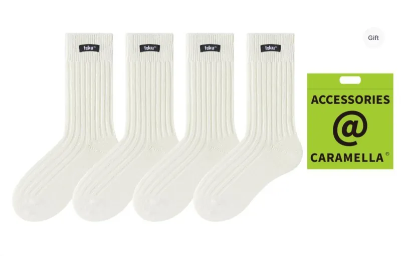 Caramella x Isku Mid Calf Socks Unisex 4 Pack-4