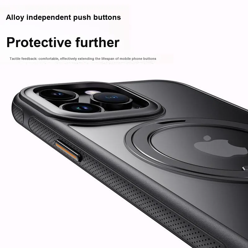 MOWEITU PC Material 360 Magnetic Stand Phone Cases Compatibility IPhone Apple 13/13 Pro/14/15/16 Solid Color-15