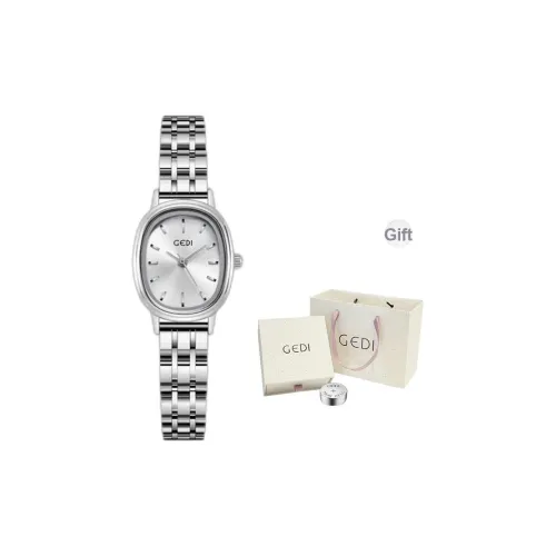 GEDI Кварцевый механизм стальной ремешок женские часы серебристый циферблат
