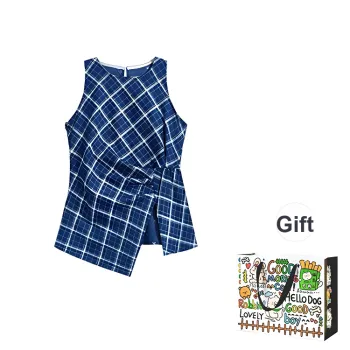 ZVJH Tank Tops Women's Plaid Top Shopping Bag