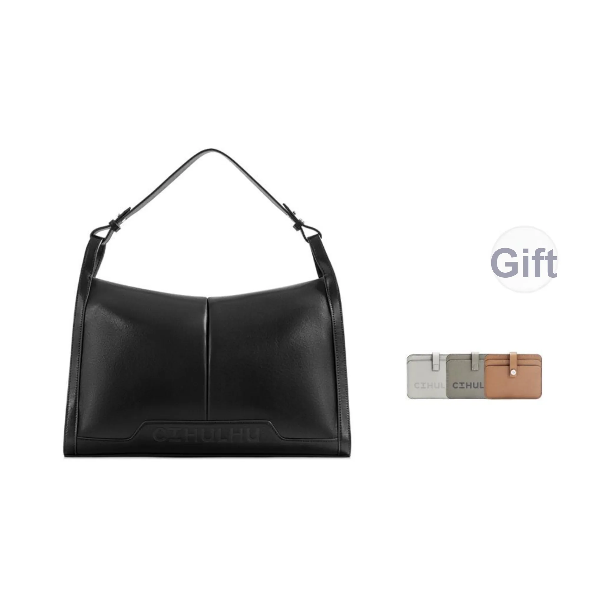 Cthulhu Коровья кожа Минималистичная DUAL Тон Сумка-тоут Сумка Большая Женская Коричневая Черная