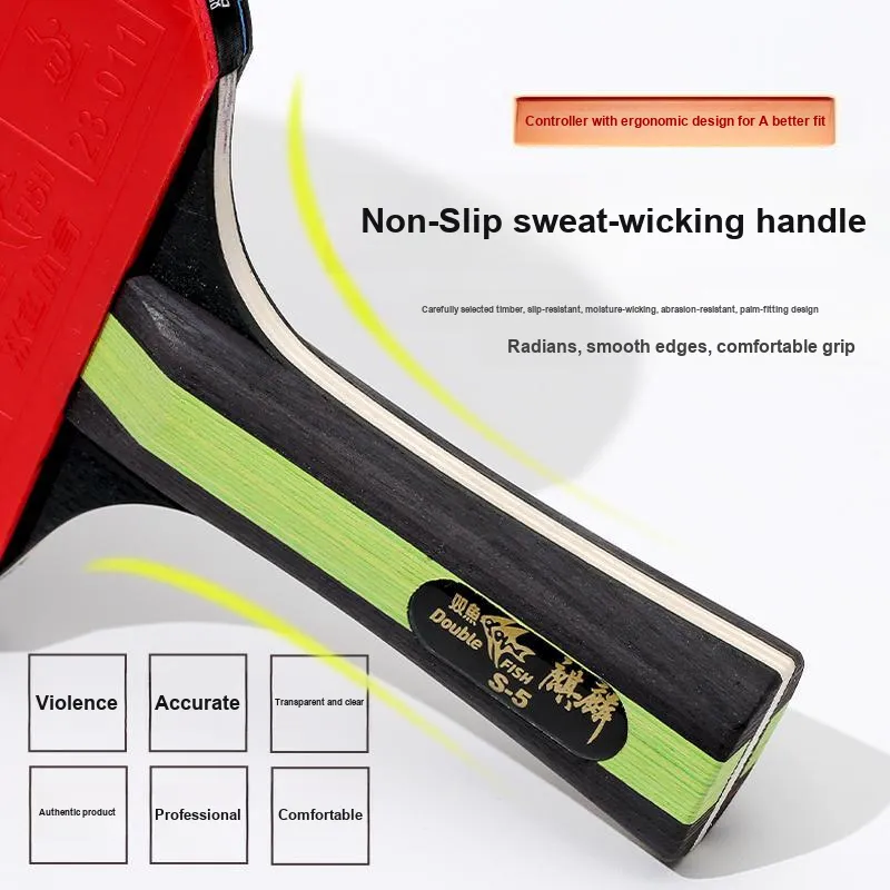 DOUBLEFISH Ping Pong Paddles Unisex Black/Red-7