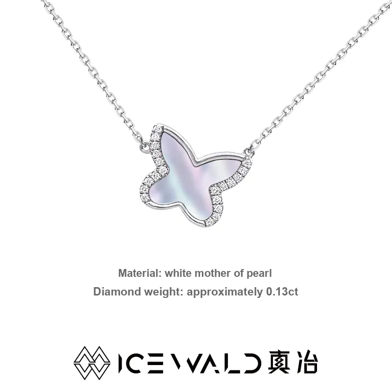 ICEWALD Diamond 925 Mother Of Pearl Necklaces Unisex-1