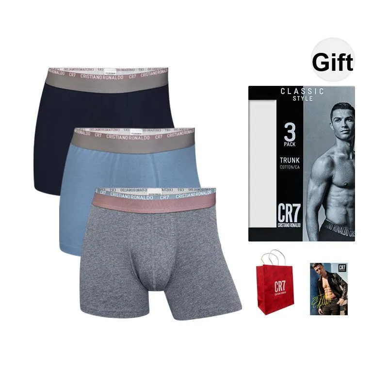 CR7 CRISTIANO RONALDO Underpants Men's 3 Pack Navy Blue/Misty Gray/Mist Blue