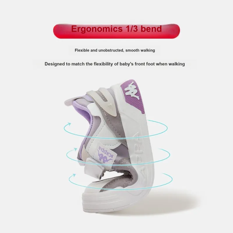 KAPPA KIDS Anti Slip Wear Resistant Low Top Kids' Skateboarding Shoes Beige White Purple Kids'-2