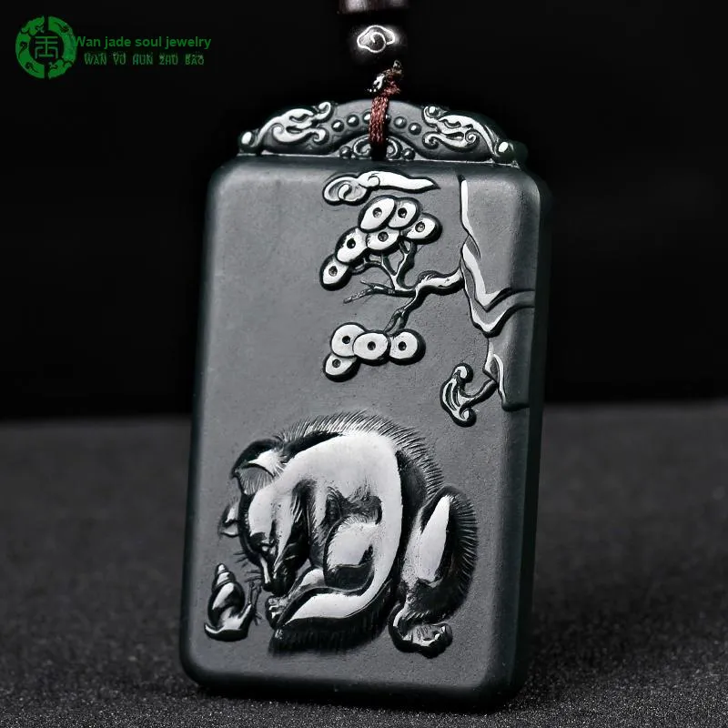 WANYUHUN Hetian Jade Pendants Green Jade Unisex-64