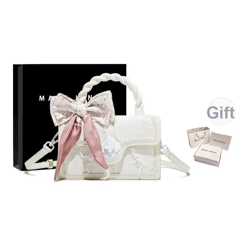 MACKJANICE Деним Холст Сумка через плечо Женская Белая