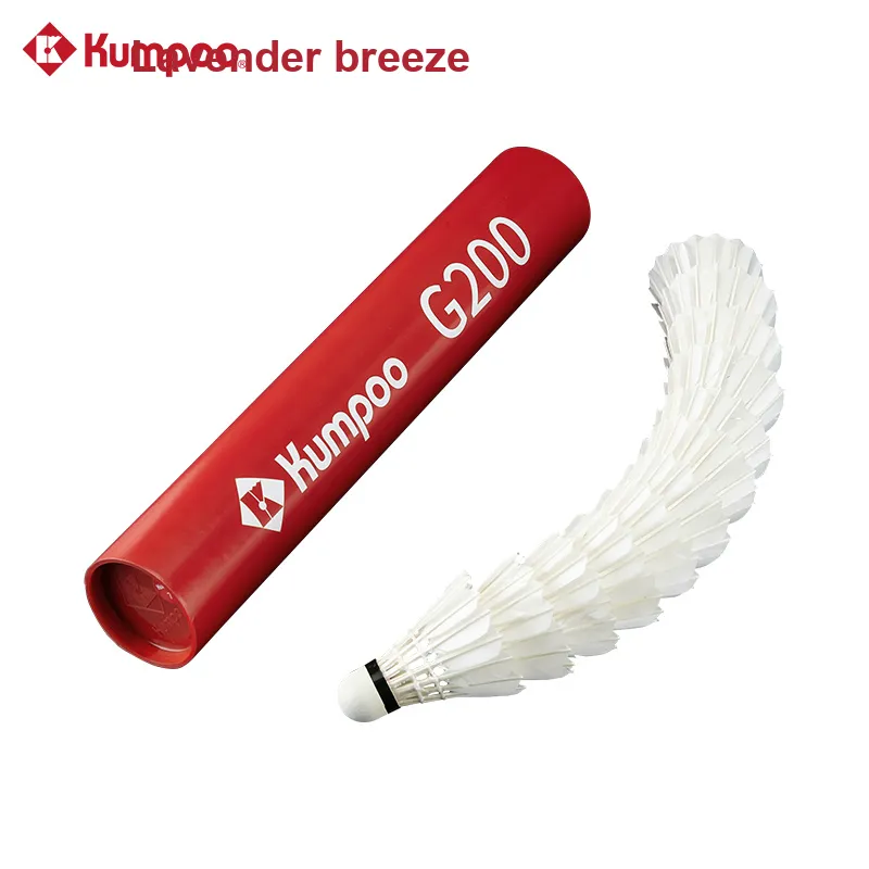 KUMPOO Red Lavender G200 12 Pack Goose Feather Competition Club Training Exclusive Shuttlecocks-2