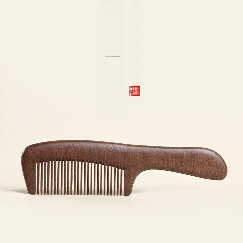 Zhou Guangsheng Natural Black Gold Sandalwood Wooden Comb Massage Hair Care-1