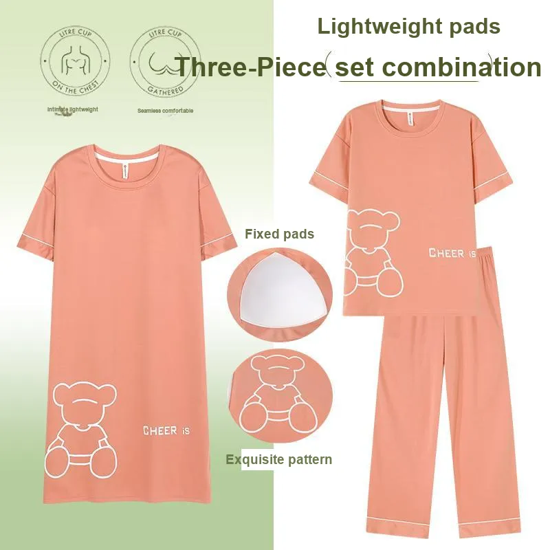 Follow The United States Pajama Set Pad Style Women's Light Orange-4