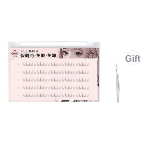 FEILINKA Без клея Накладные ресницы Один кластер Glue Style Сегментированные