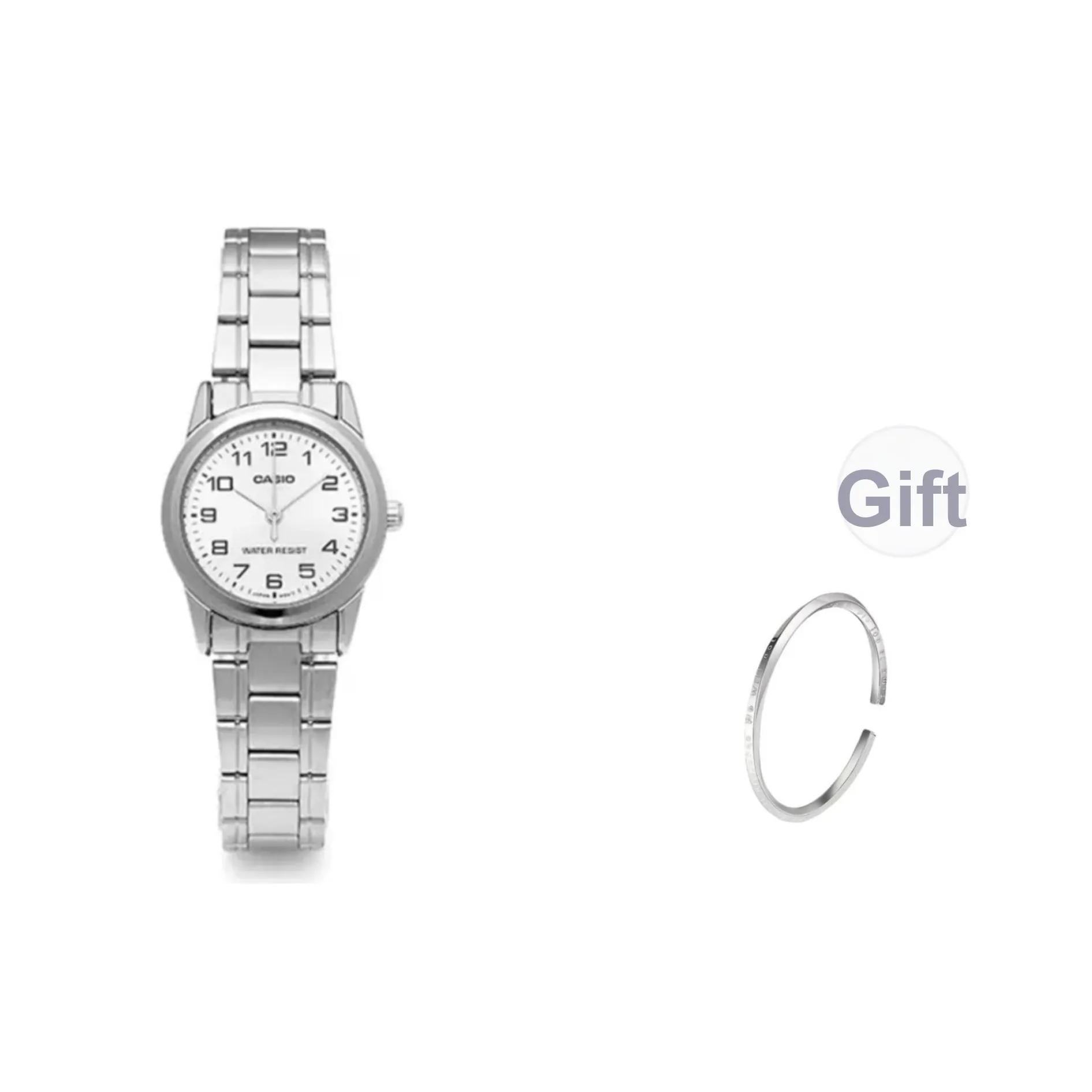 CASIO Кварцевый механизм Часы Женские Серебристый циферблат