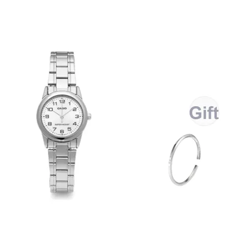 CASIO Кварцевый механизм Часы Женские Серебристый циферблат