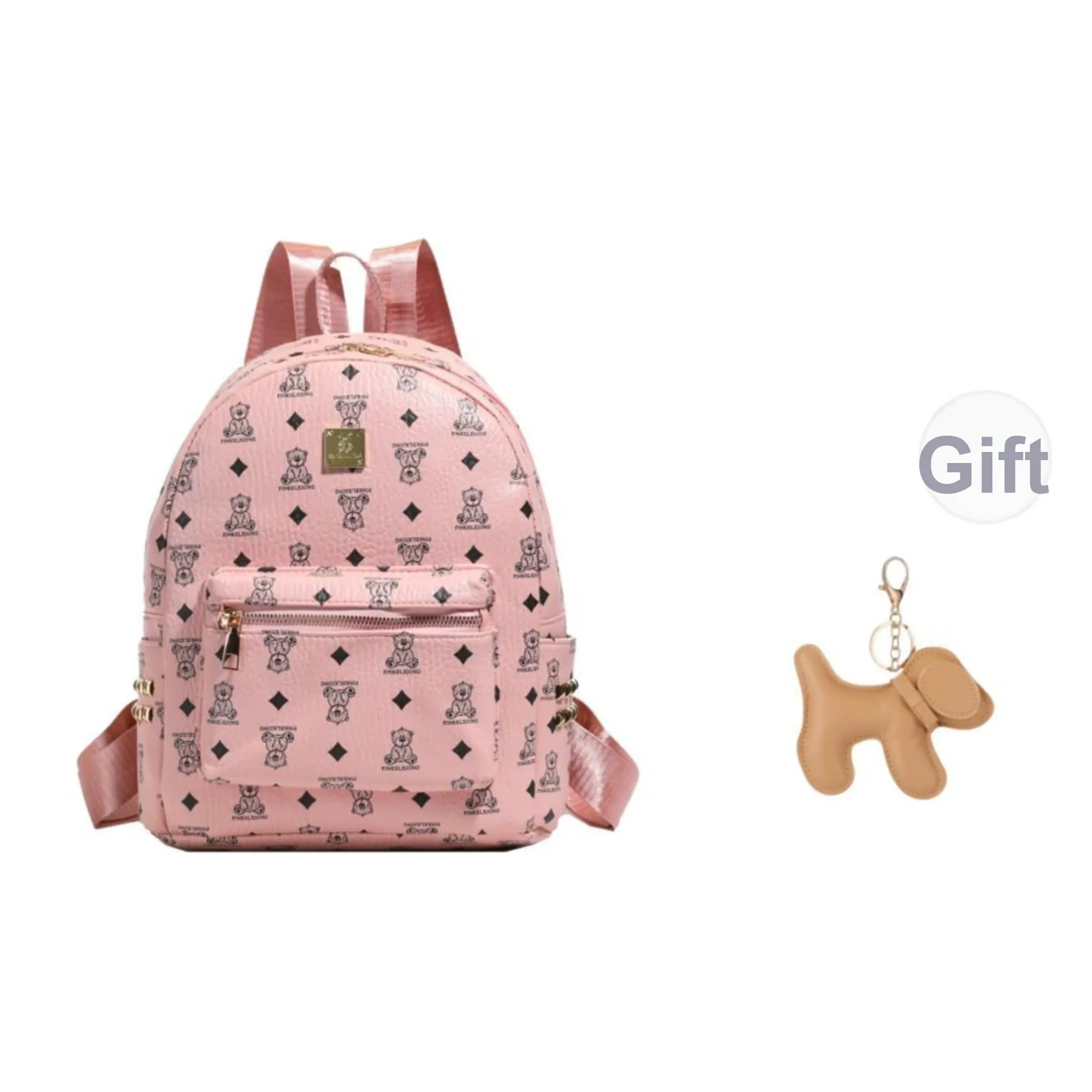 FCTOSSR PU Backpack Regular Women's Ecru/Black/Brown/Pink