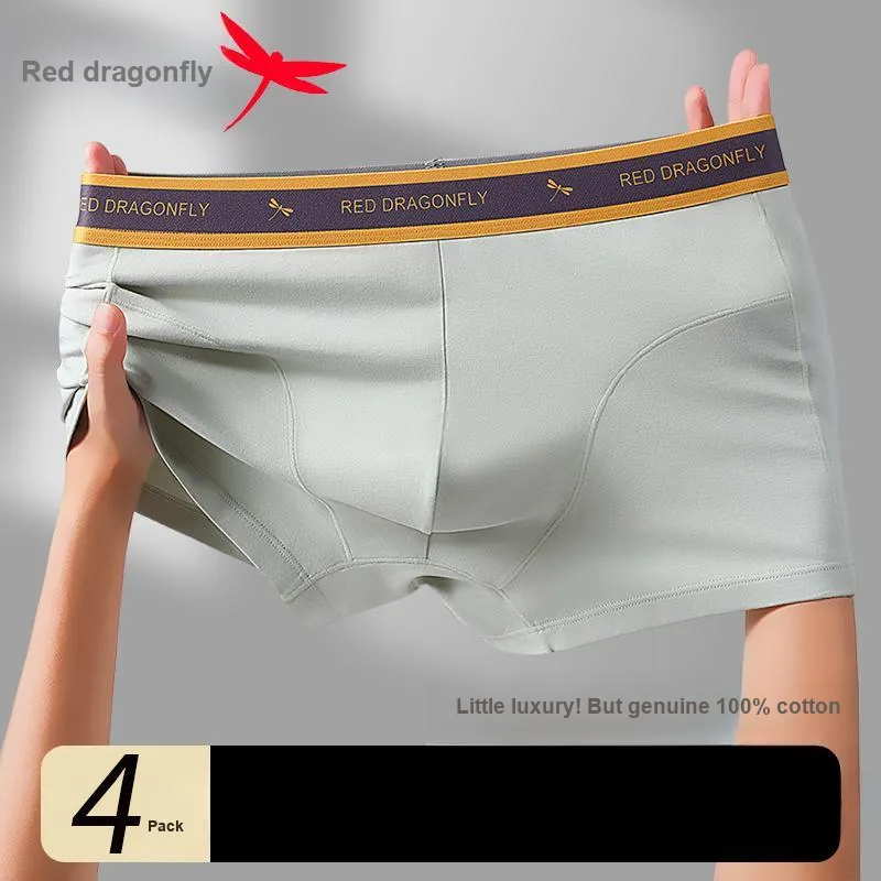 RED DRAGONFLY Cotton Panties Men's 4 Piece Gift Box Sets-1