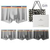 Wide Waistband 4 Pack Box Included (Light Heather Gray+Medium Heather Gray+Dark Gray+Black Gray)