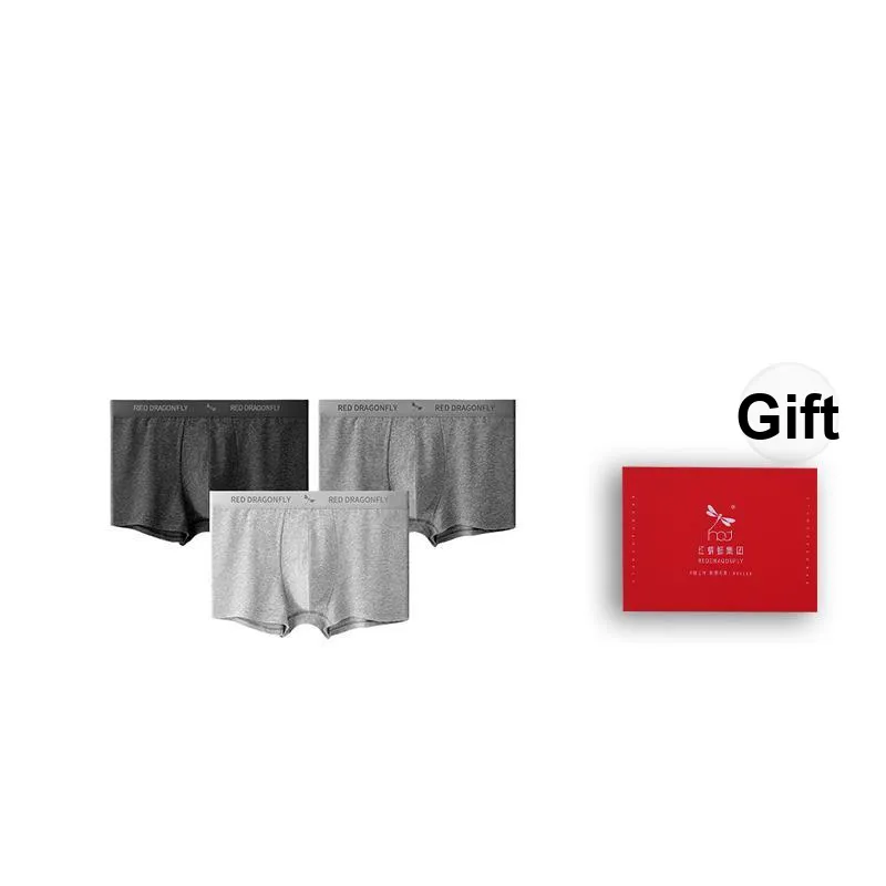 RED DRAGONFLY Cotton Panties Men's 3 Pack Gift Box Set