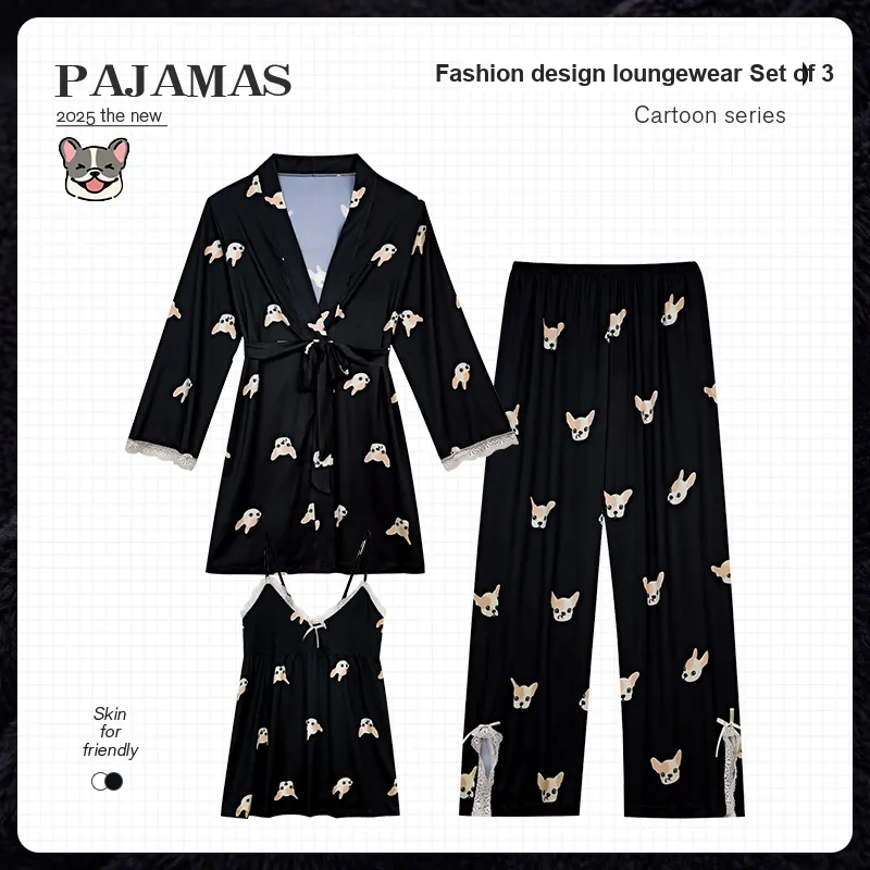 O'MESIK Pajama Set Women's Black-1