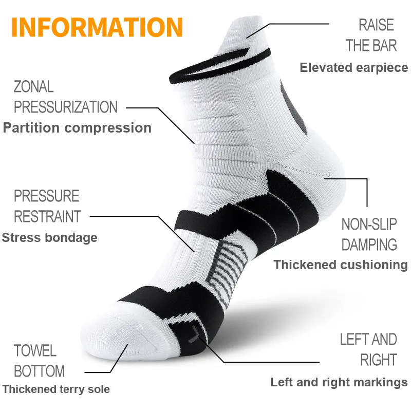 LUOLIAN Basketball Socks Men's 2 Pack-11