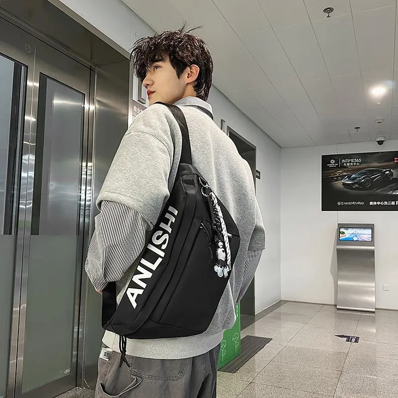 Single Warehouse Nylon Sling Bag Unisex White/Khaki/Gray/Black-19