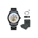 Black Case White Dial Steel Band