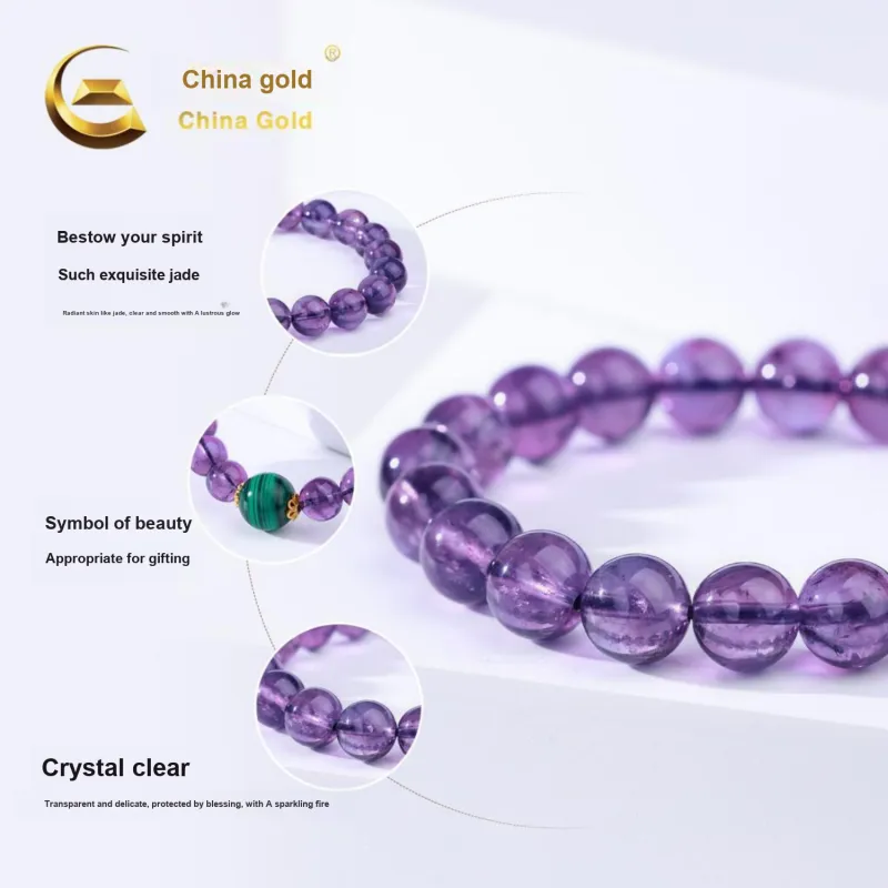 CHINA GOLD Natural Amethyst Bracelets Unisex-2
