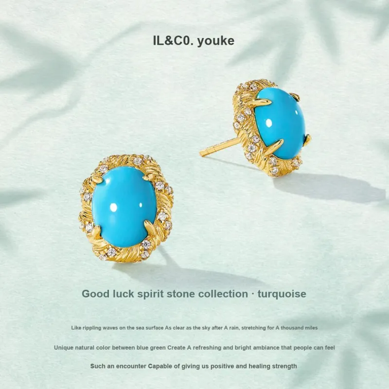 IL&CO. Turquoise Stud Earrings Women's-1