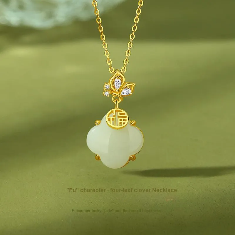 Royal Heaven's Choice Hetian Jade Pale Greenish White Jade Unisex-1