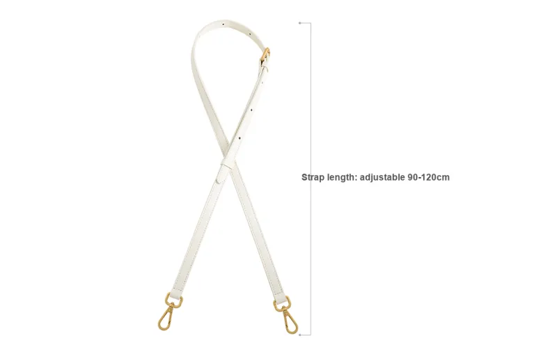 Lan Bao Fan Cow Leather Bag Strap Unisex Ecru/Light Blue-1