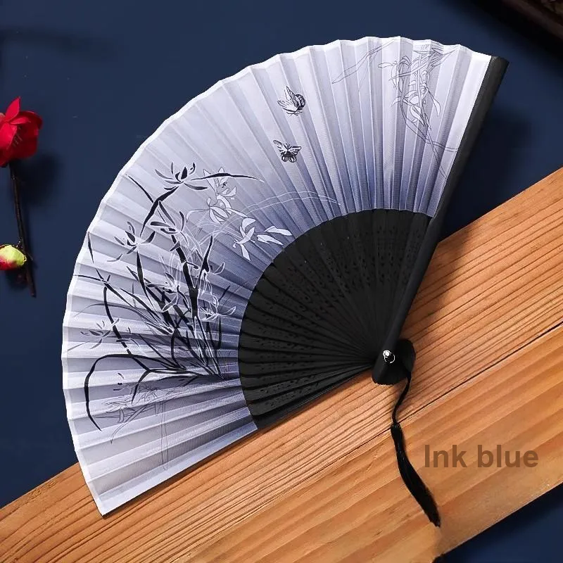 JINGDI Twill Damask And Silk Foldable Small Fan-35