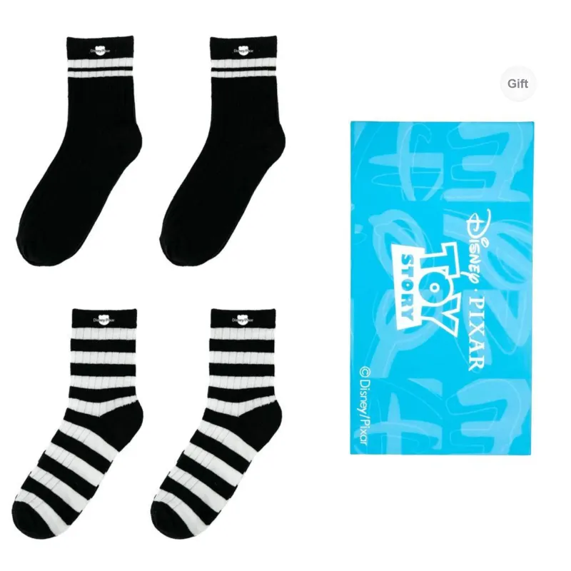 Disney Mid Calf Socks Unisex Shopping Bag 4 Pack-17