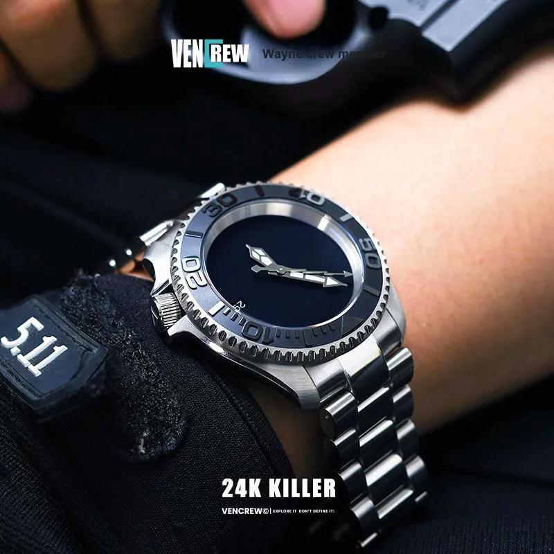 VENCREW 24K Killer Automatic Mechanical Movement Watch Men's Watches Black Dial-1