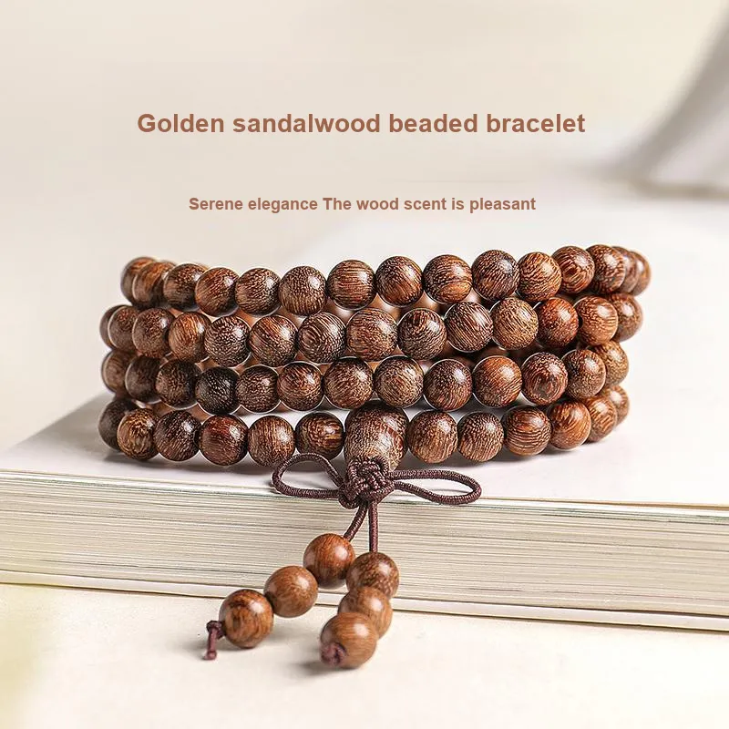 MUSHENGYUAN Golden Sandalwood Bracelets Unisex-1
