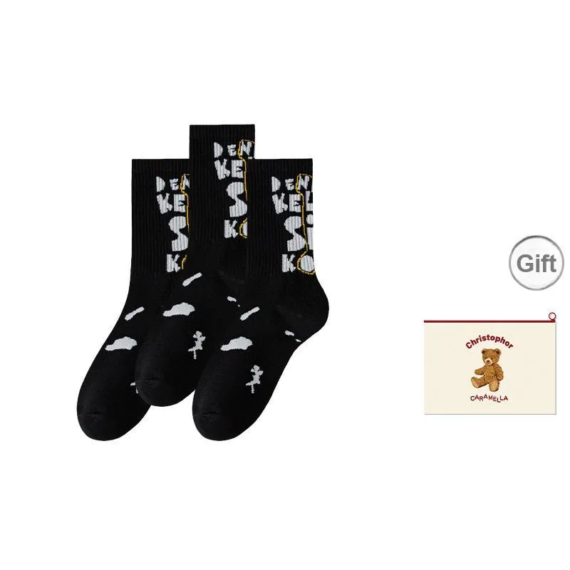 Caramella Mid-Calf Socks Men's Shopping Bag Combo Set-14